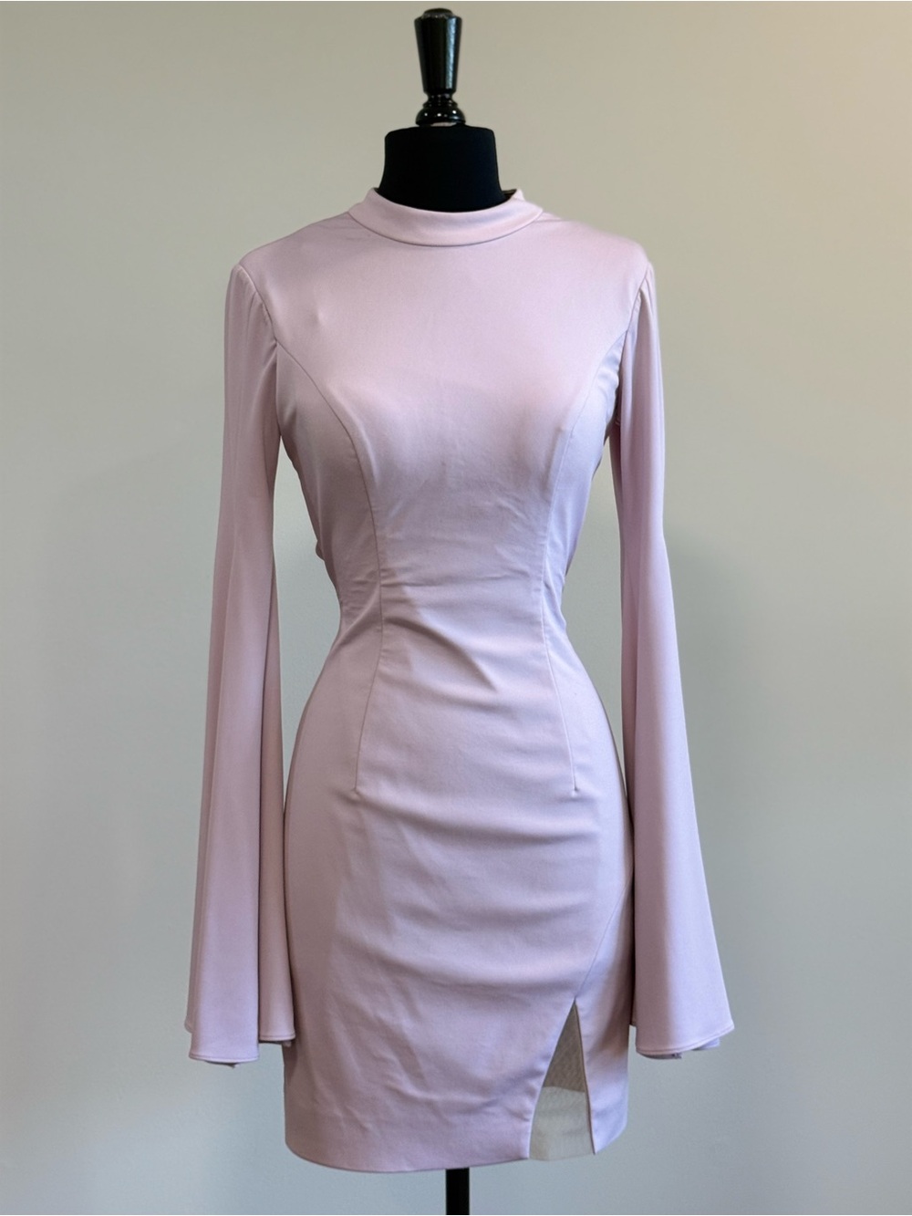 Alyce Paris Lilac Long-Sleeve High Neck Bodycon Dress
